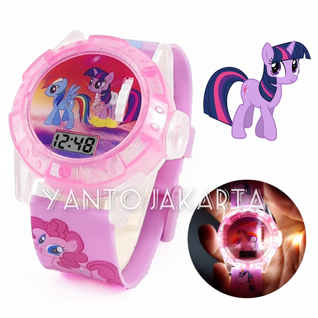 JAM TANGAN ANAK PEREMPUAN MY LITTLE PONY LAMPU PROYEKTOR MUSIK