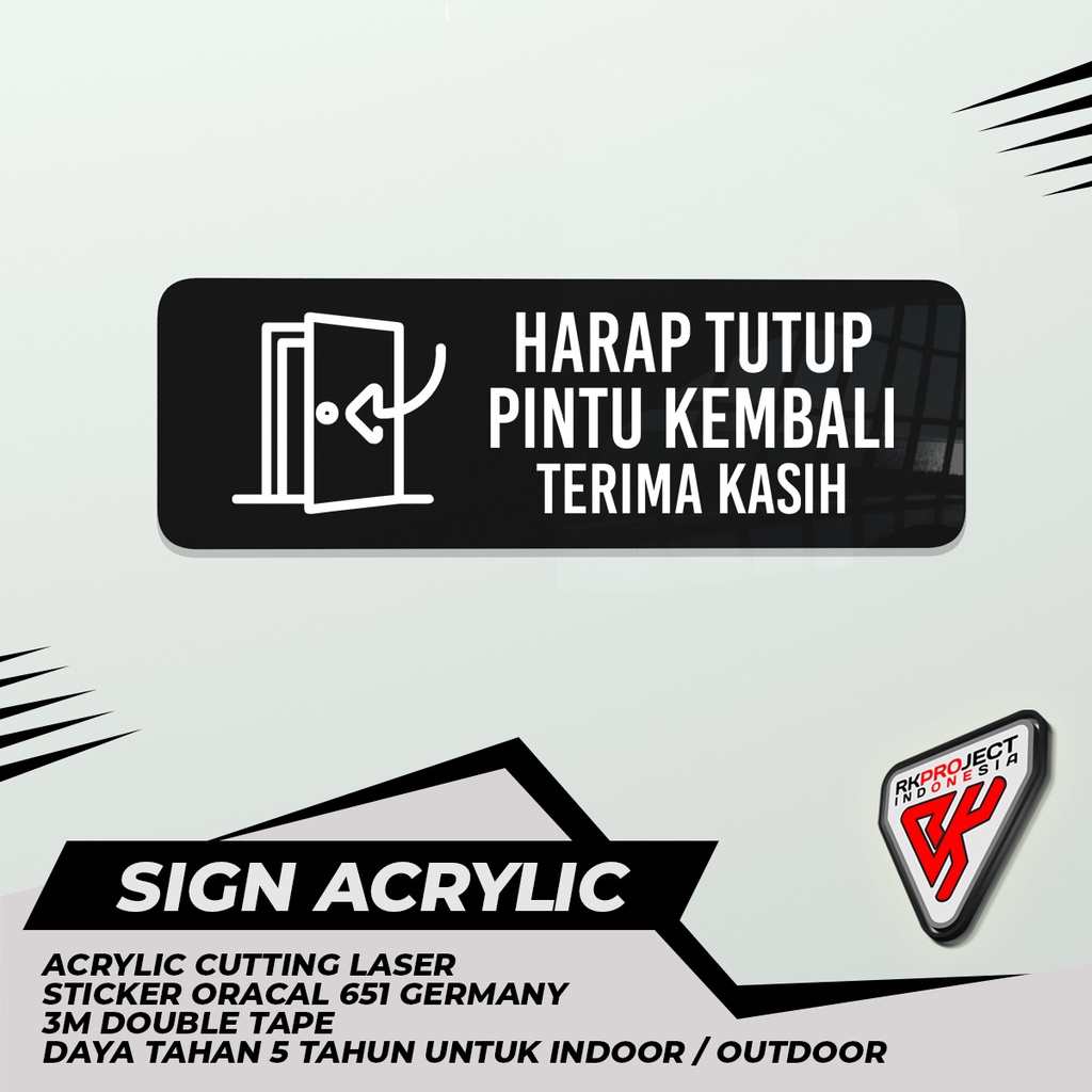 Jual Sign Board Akrilik Harap Tutup Pintu Kembali Indonesia Shopee