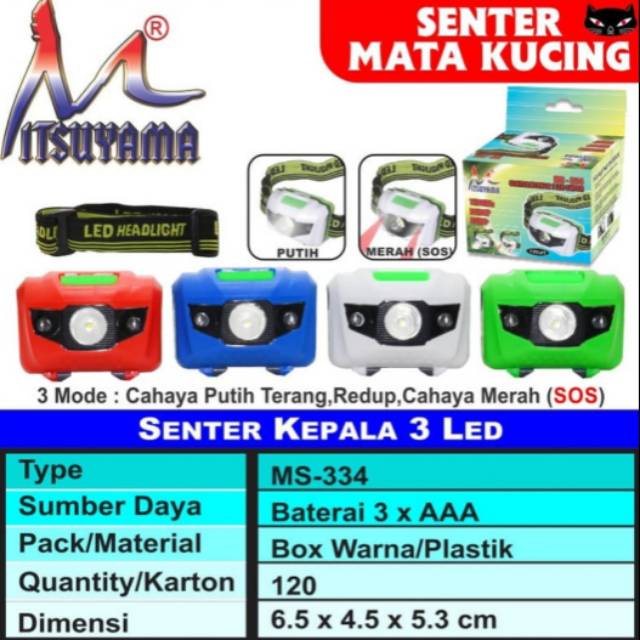 Headlamp Senter Kepala Mitsuyama MS-334