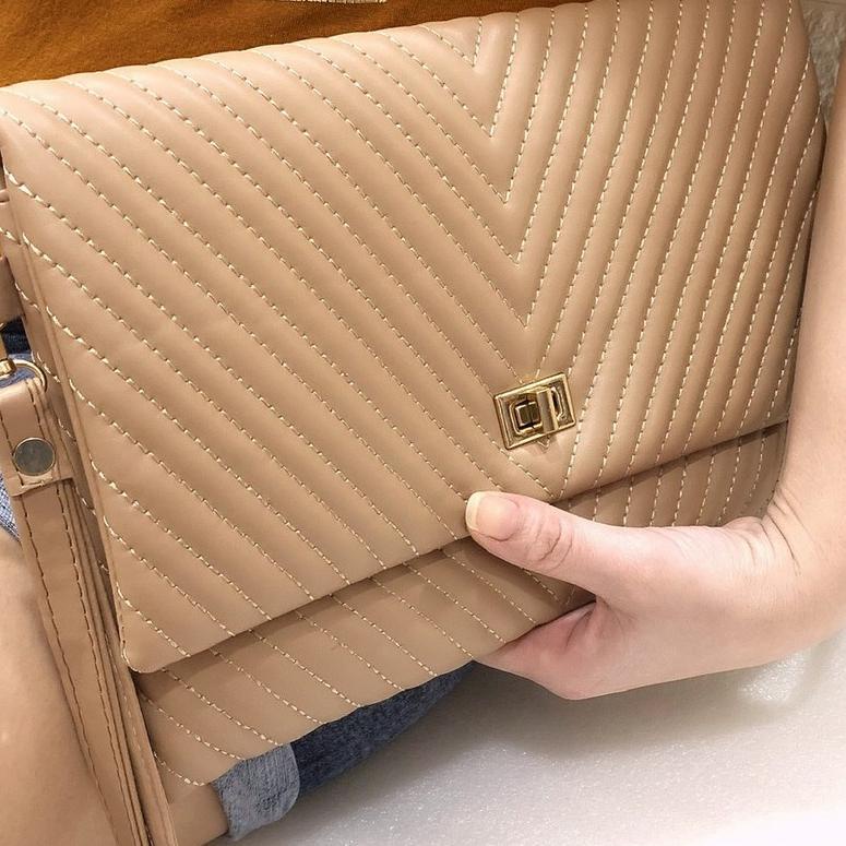 WED.382559 ◦  TAS WANITA CLUTCH chevron handbag wanita CHEVRON YSL IMPORT BATAM