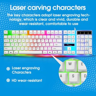 ISKU Keyboard dan mouse gaming full set/keyboard laptop RGB murah