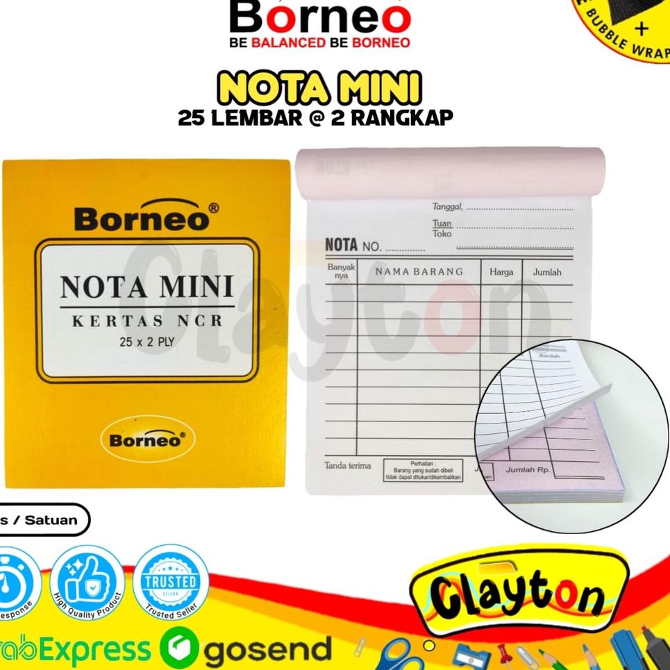 

TREND KEKINIAN Buku Nota Kontan Borneo Kecil 2 Ply NCR / Nota Kontan 2 Rangkap Kecil / Nota Kontan Mini ❂ 865