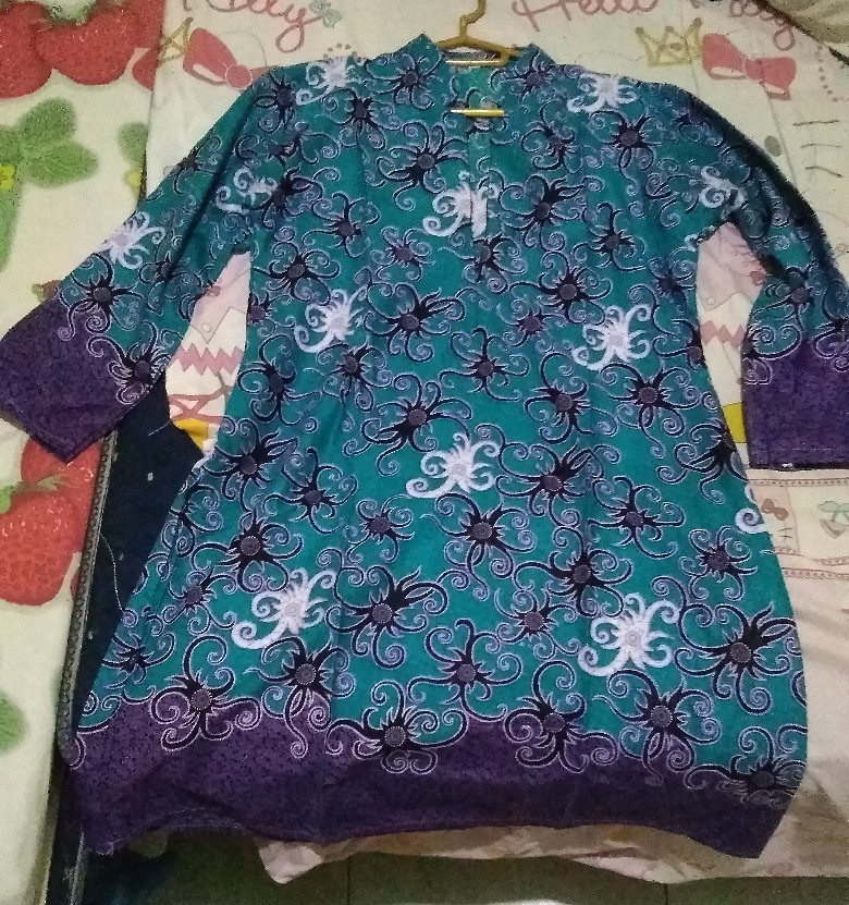 Baju Batik Couple Keluarga Seragam Gamis Jumbo Couple Motif Kaltim / Batik Couple Keluarga