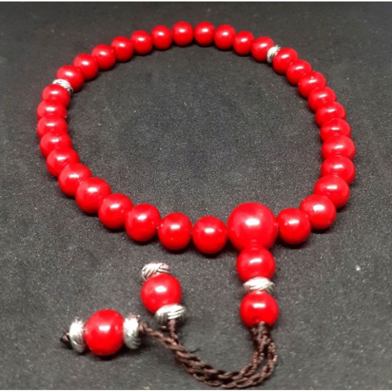 Tasbih Batu NATURAL REDS" CORALL MARJAN Original