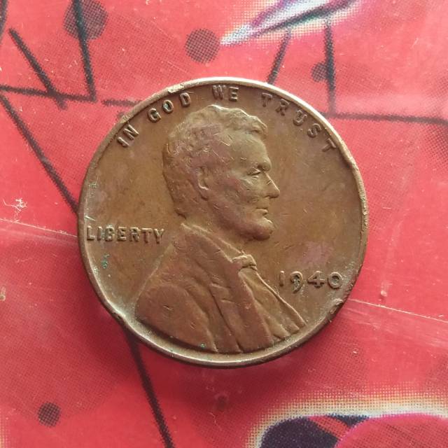 Us17 .Koin Kuno Koleksi 1 Cent Lincoln Gandum Amerika Tahun 1940