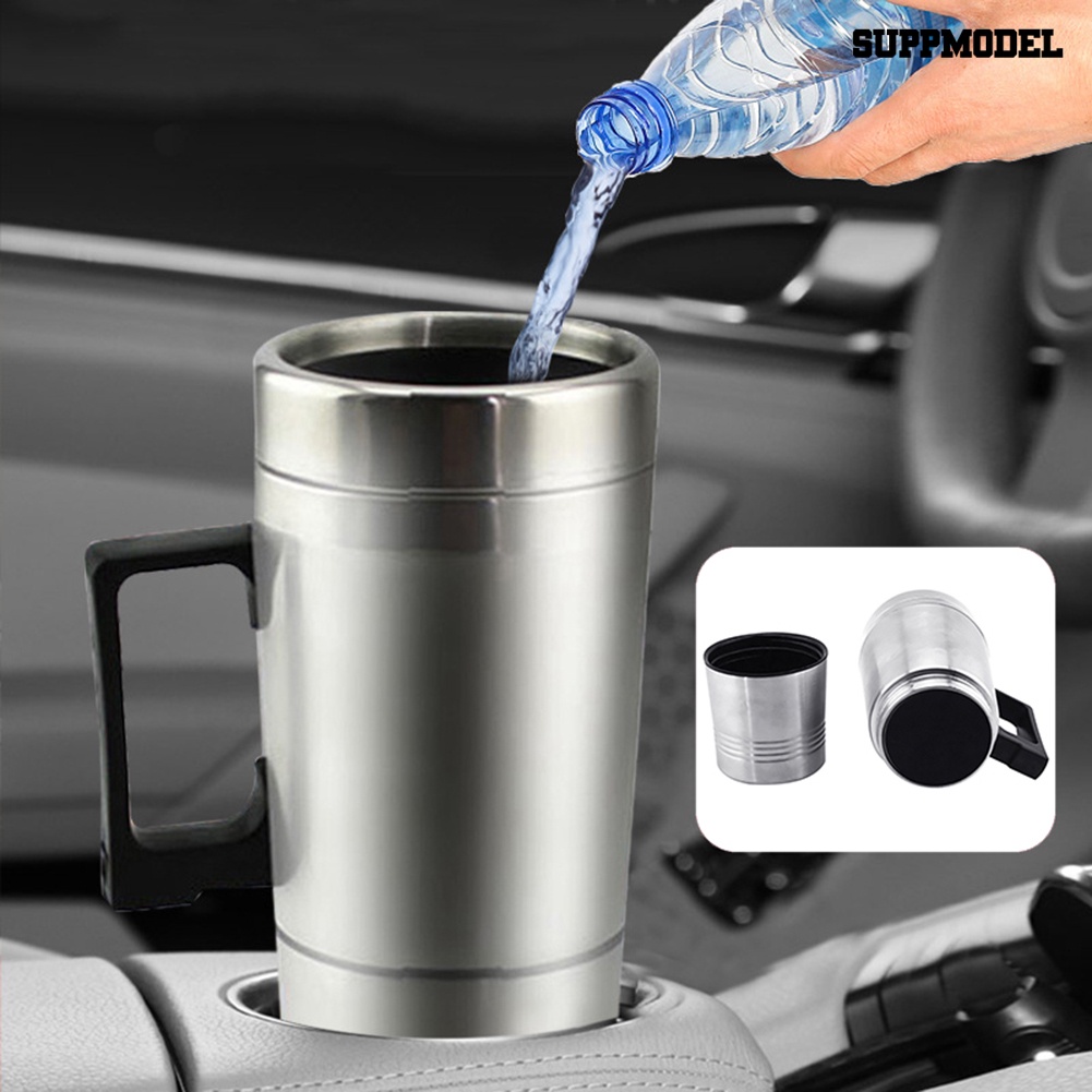 Mug Pemanas Air Panas Kopi Teh 12 / 24V Bahan Stainless Steel Untuk Mobil