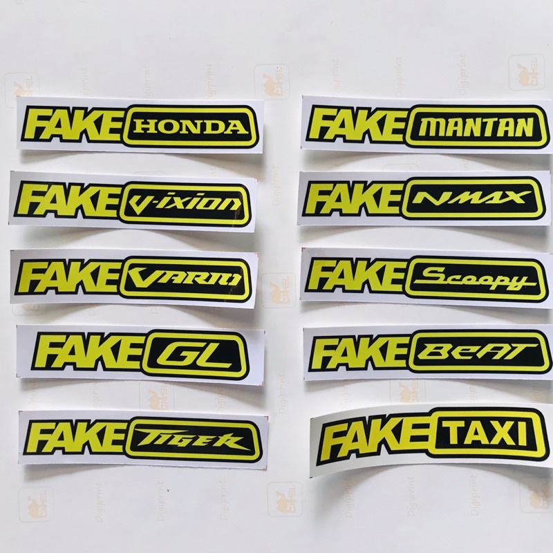 Stiker Motor Racing Anti Air - Fake Tiger Fake Beat