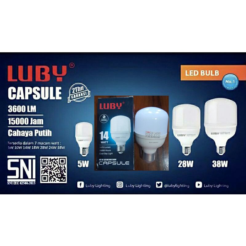 Hasna Mall - Lampu Led Luby Capsul 14 Watt