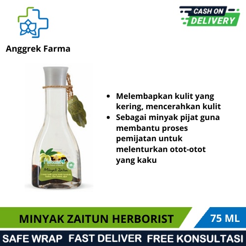 HERBORIST MINYAK ZAITUN 75  ML/MINYAK ZAITUN/MINYAK URUT/PIJAT ZAITUN
