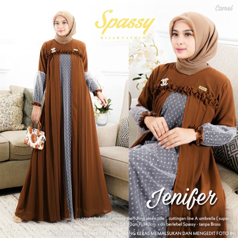 Jenifer Gamis Wanita Standart Original Spassy / Gamis Premium Murah Berkualitas