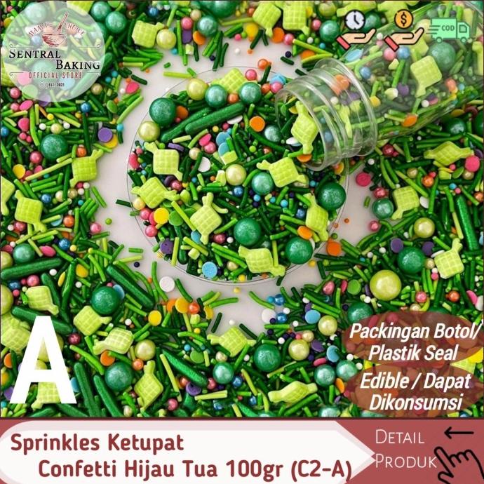 

Premium Product!!! Sprinkel Ketupat Confetti Hijau Tua 100Gr (C2-A) / Springkel Hari Raya - Paling Diminati