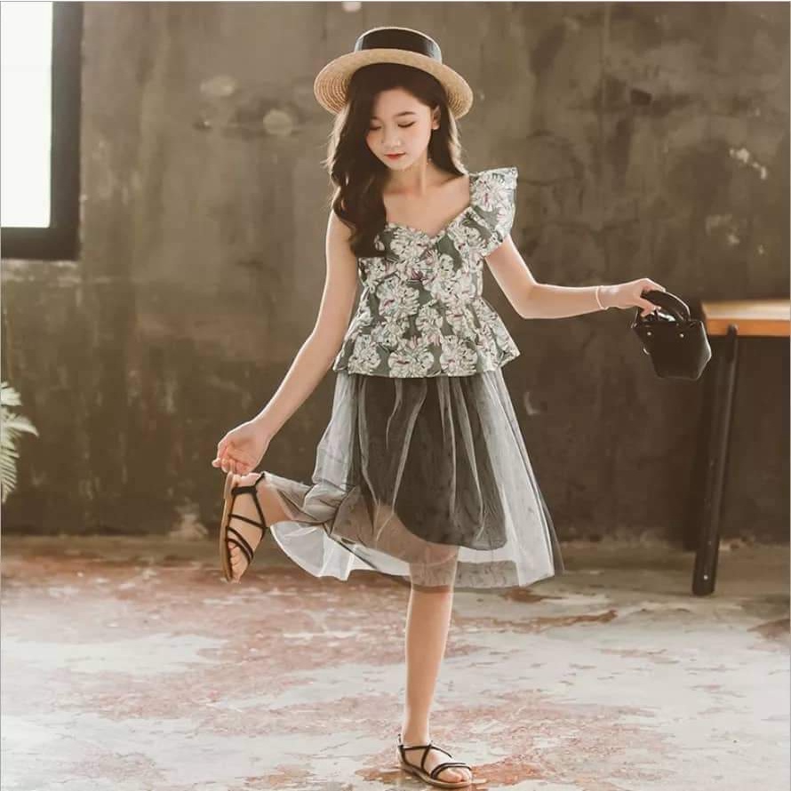 Setelan Rok Tutu Anak Perempuan Sexy Flower