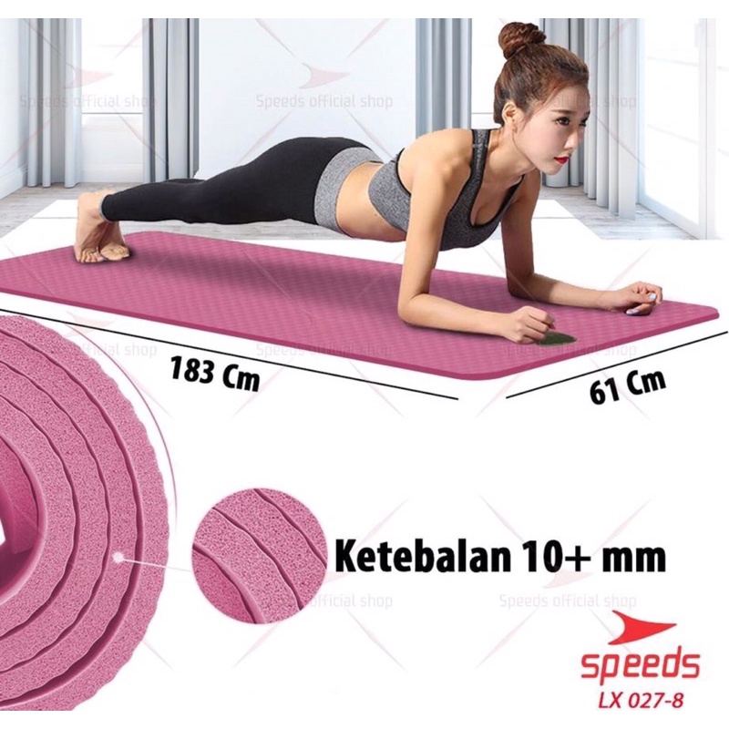 SPEEDS Matras Yoga Mat  NBR  Karpet Spons Tikar Alas Karpet 10MM + tas