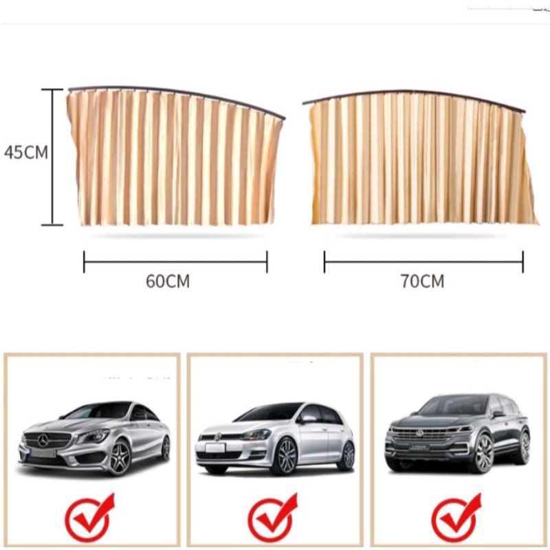Hordeng Mobil DATSUN GO Tirai Jendela Hitam Gold