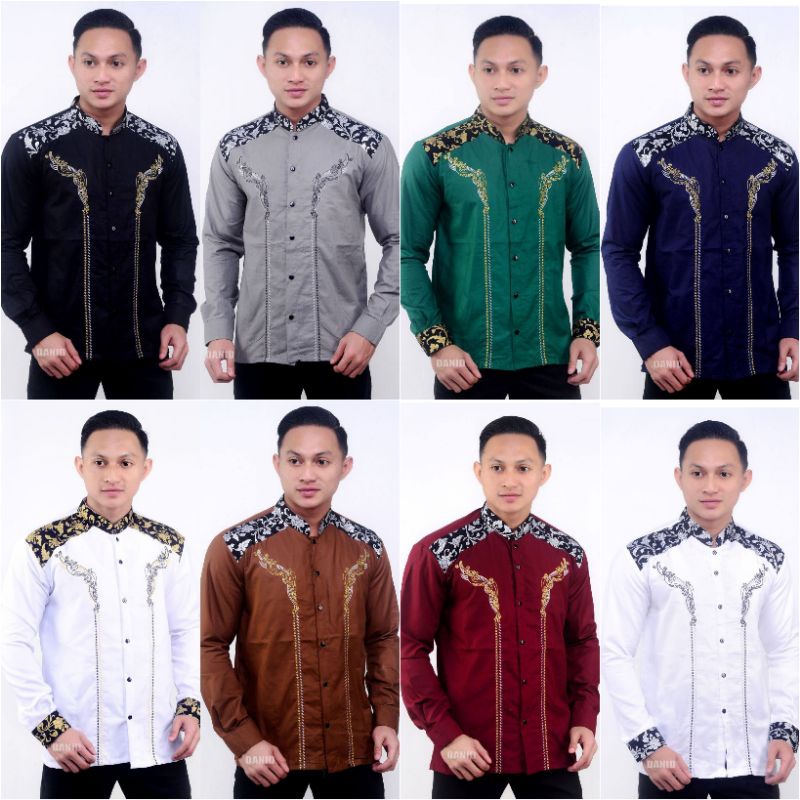 GROSIR BATIK MURAH PEKALONGAN | BAJU KOKO PRIA LENGAN PANJANG [BAYAR DIRUMAH AJA] Baju Koko Pria Muslim Lengan Panjang Gus Azmi Syubbanul Muslimin Kombinasi Hadroh