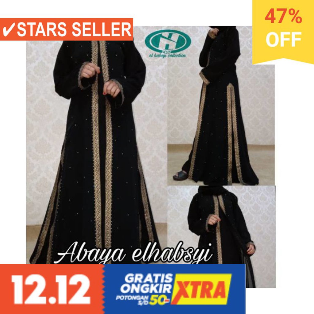 BAJU MUSLIM TERKINI TERBARU WANITA MURAH CEWE ASLI / Baju Muslim Abaya Bordir Gamis Maxi Dress