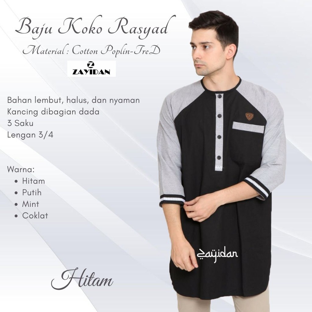 Baju Koko Gamis Rasyad Series Zayidan Baju Koko Terlaris | Koko Gamis Pria Rasyad By Zayidan