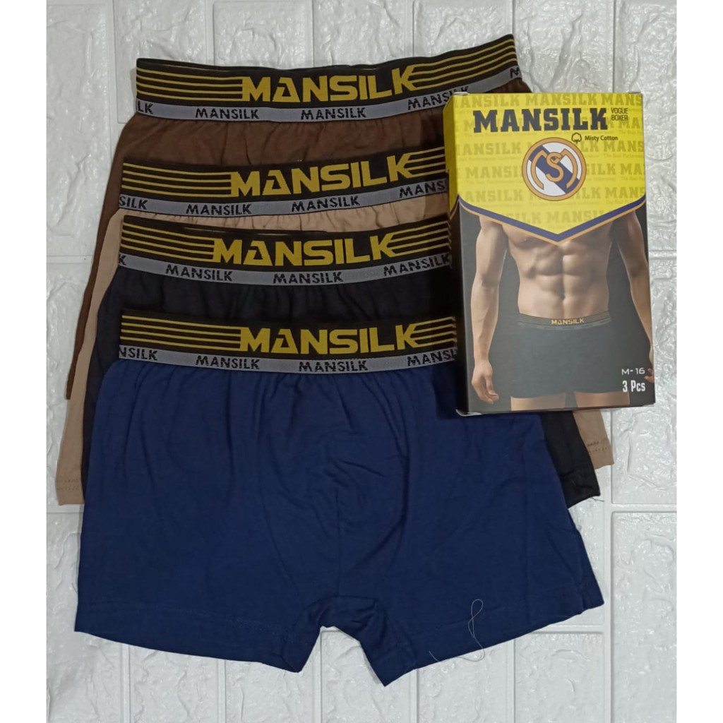 PROMO !!! 3 PCS BOXER PRIA || CELANA DALAM BOXER PRIA || BOXER MANSILK