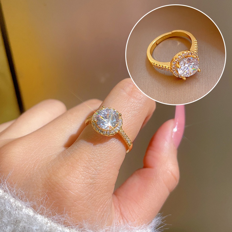 Cincin Model Terbuka Lapis Emas Untuk Wanita