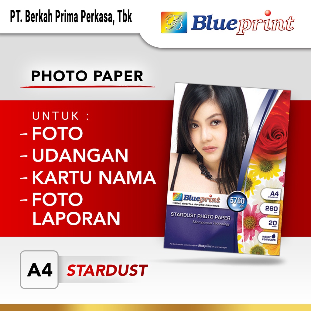 

Kertas Foto Kulit Jeruk / Stardust Photo Paper BLUEPRINT A4 260 gsm