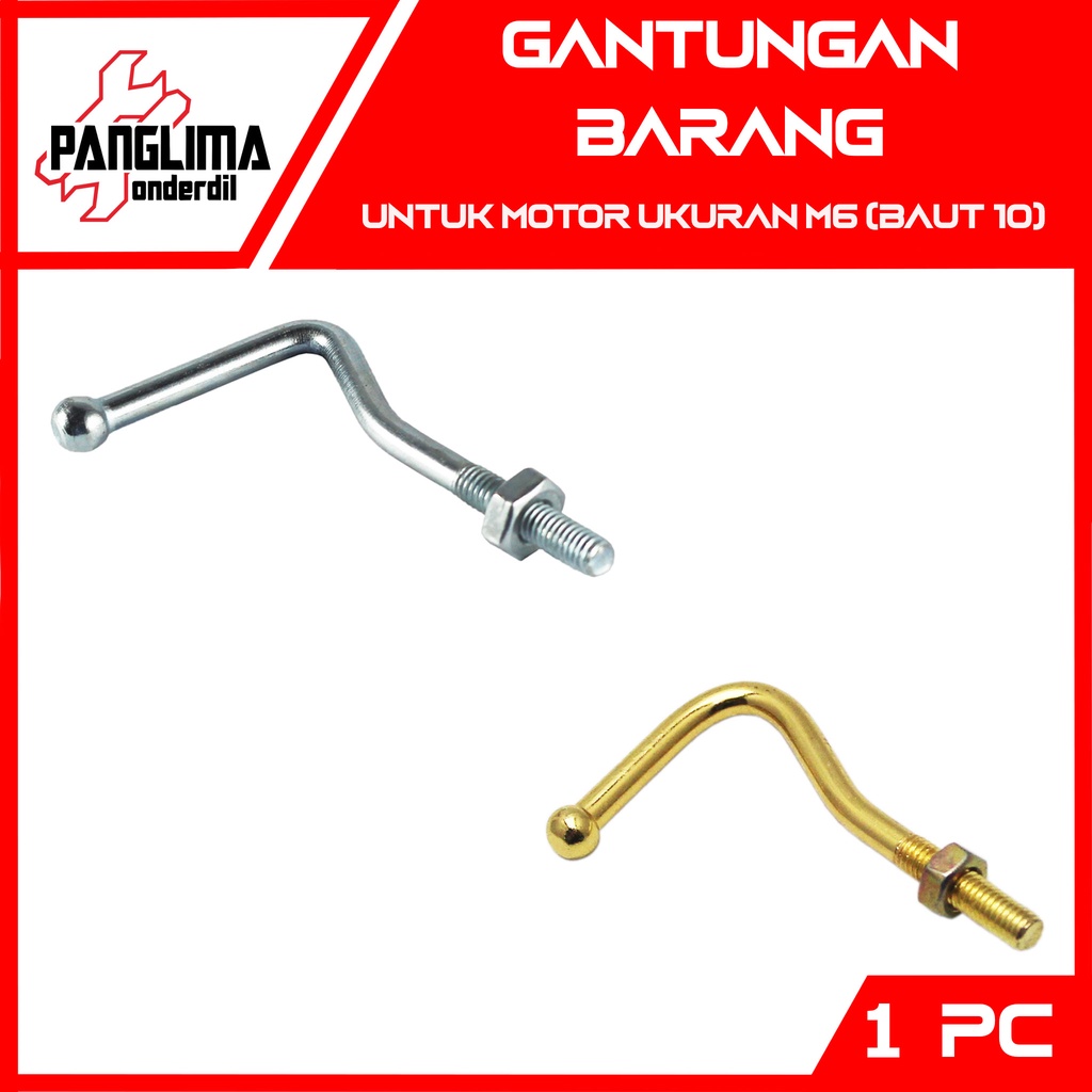 Gantungan Barang Universal Untuk Motor Bebek M6-M6 Baut 10 Astrea Grand/Supra X-125-Fit-New/Revo-Absolute/Blade Cantolan- Kaitan Tanpa Bosh