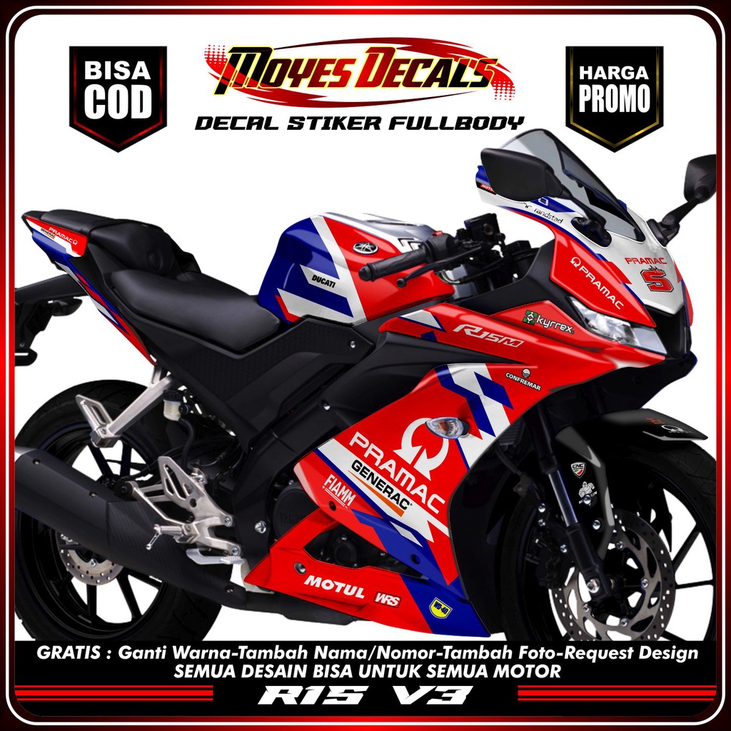Decal R15 V3 Full Body Sticker Striping Decal Yamaha R15 V3, Sticker Decal R15 V3, Sticker R15 , str