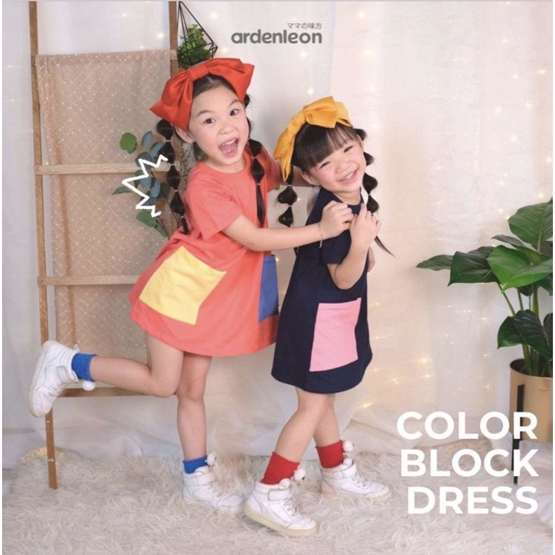 ArdenLeon COLOR BLOCK DRESS SMLXL / Arden Leon Terusan Anak Perempuan Size Kecil