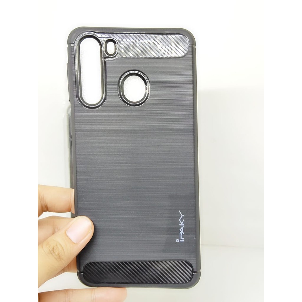 Case Slim Fit Carbon Samsung A21 6.5 inchi Softshell Fiber Multi Carbon Anti Melar