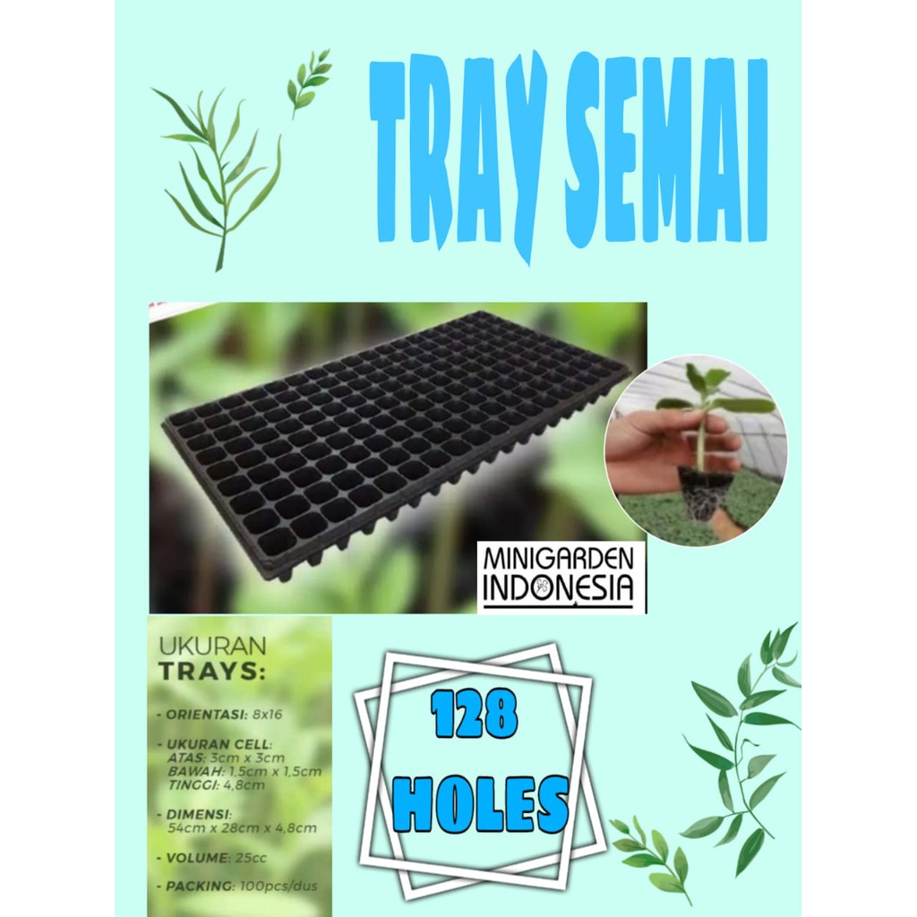 TRAY SEMAI POT TRAY 128 LUBANG holes Traypot Bibit Biji Nampan Benih Seedling pot Hidroponik tanaman