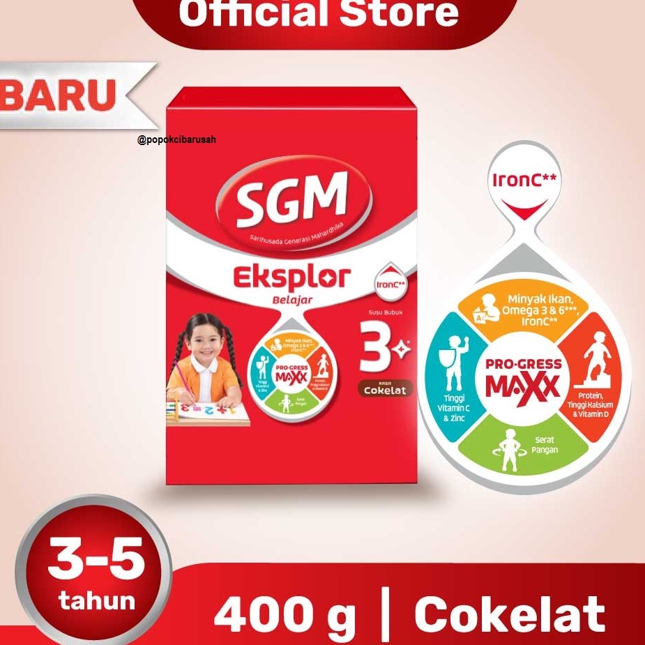 SGM Eksplor 3+ Madu/Coklat/Vanila/400GR/popokcibarusah