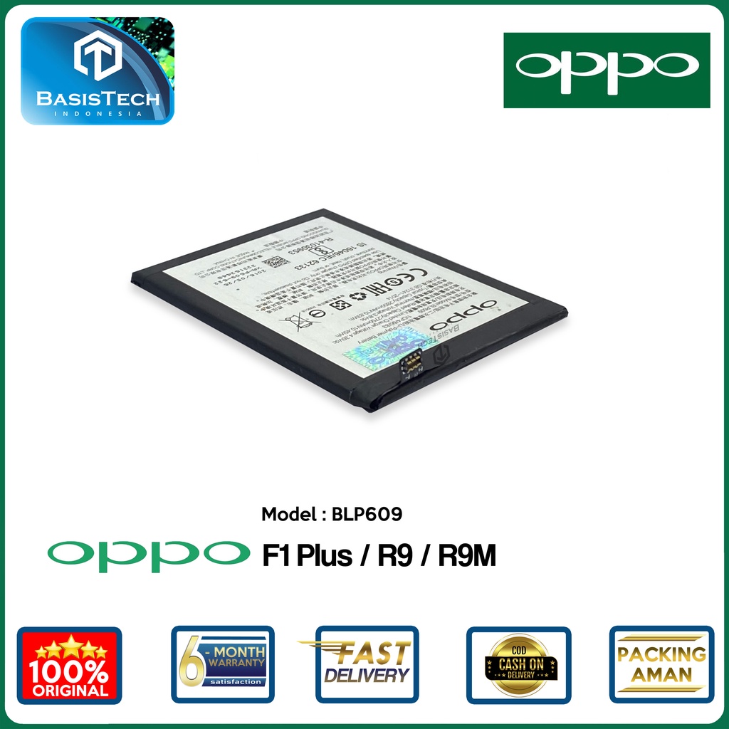 BATERAI OPPO F1 Plus -  OPPO R9 R9M - BLP609 - ORI