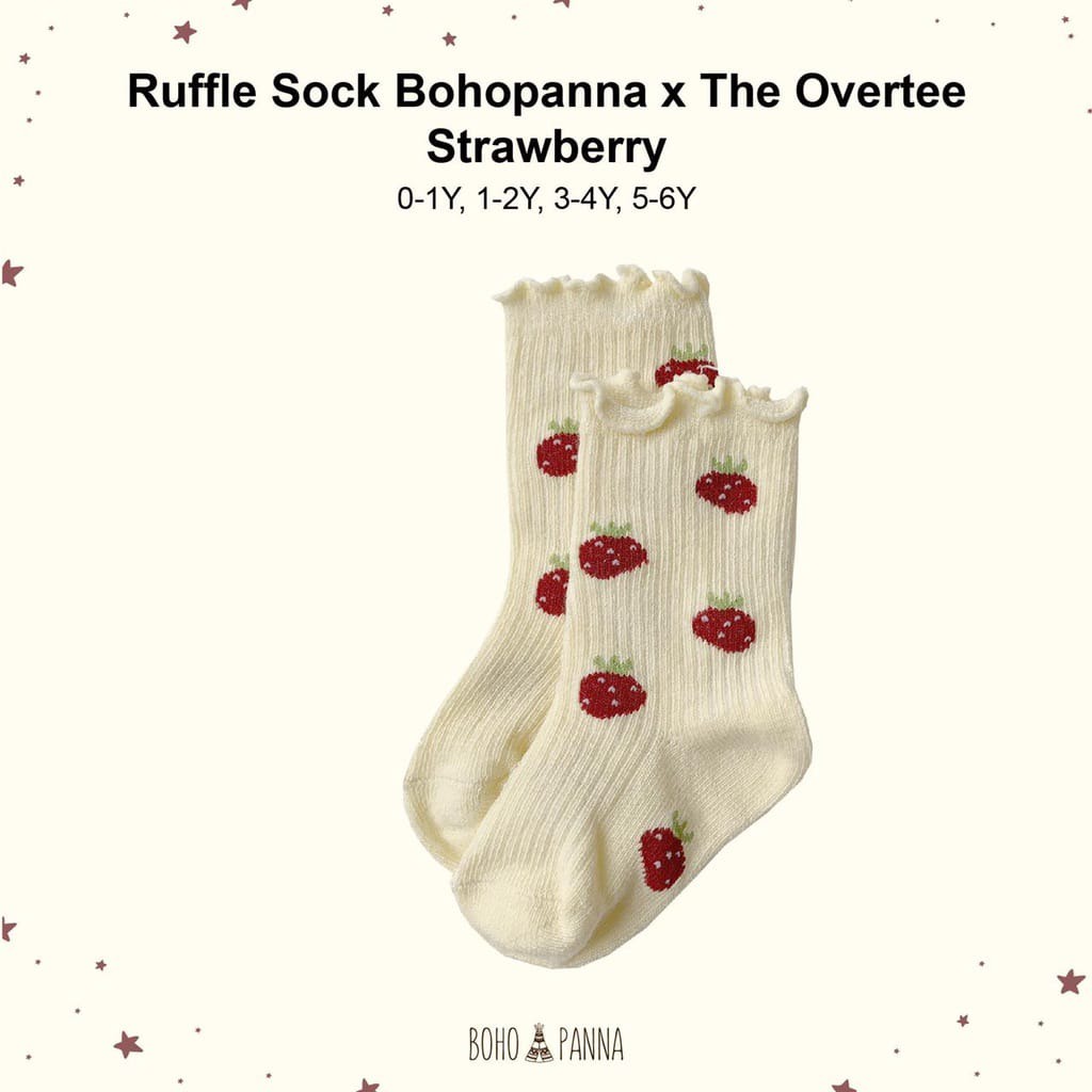 BOHOPANNA Ruffle Sock - X The Overtee - Kaos Kaki Anak Perempuan 1-2 Y