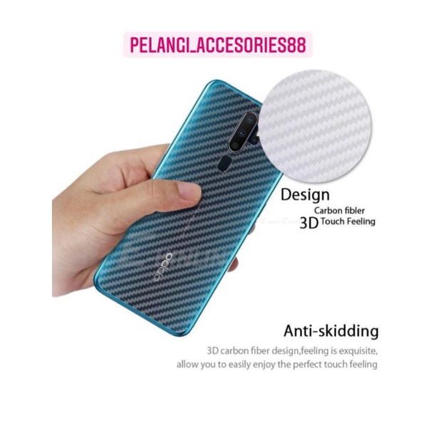SKIN CARBON ANTIGORES BELAKANG HP OPPO A54 A53 A52 A92 A5 2020 A9 2020 F7 A3S F9
