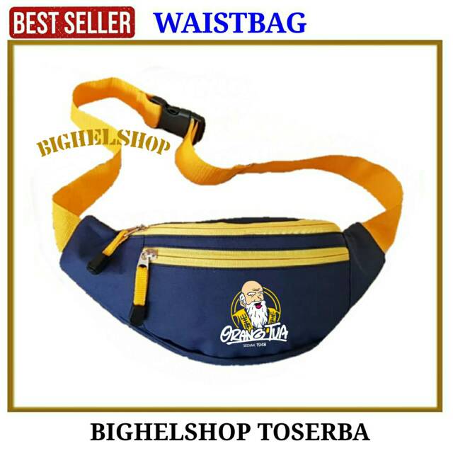 TAS SELEMPANG PRIA & WANITA LOGO CAP ORANG TUA/WAISTBAG TAS PRIA/LS