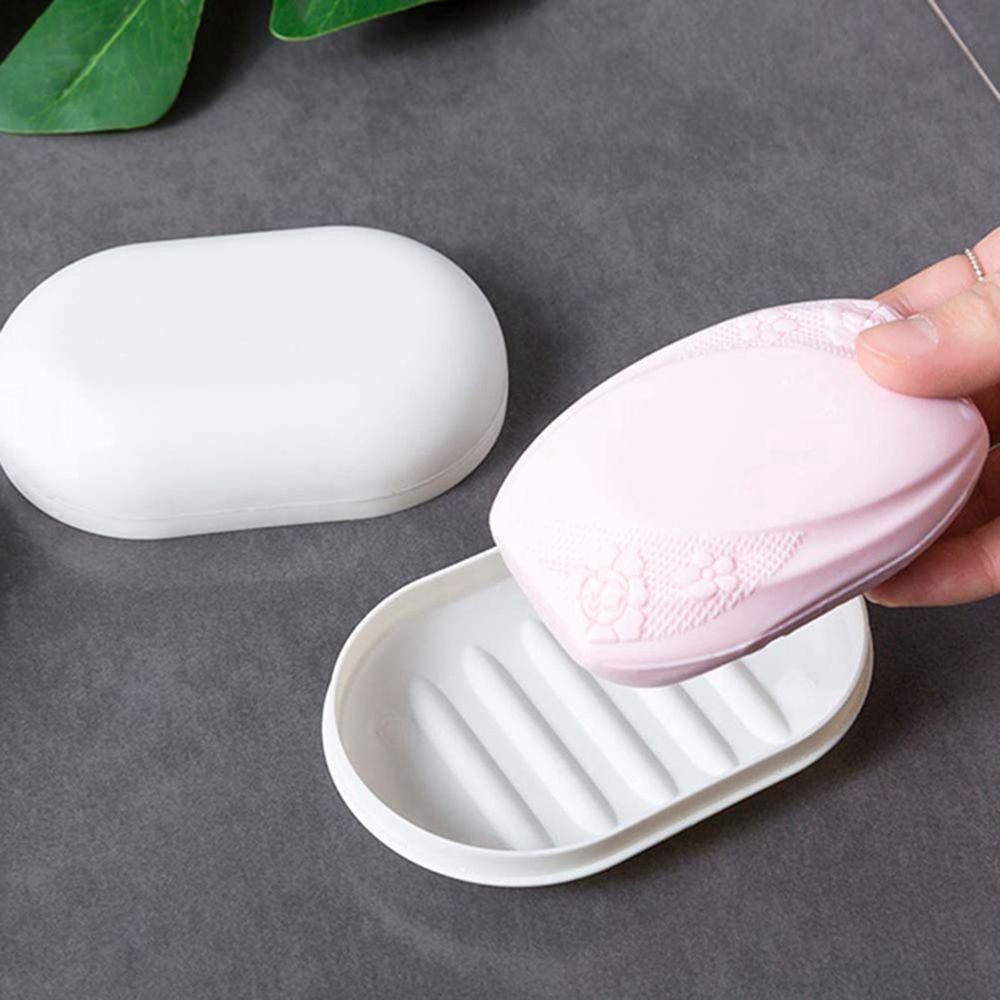 【 ELEGANT 】 Kotak Sabun 1Pcs Dengan Tutup Shower Aksesoris Wastafel Dapur Rumah Travel Tempat Penyimpanan Piring