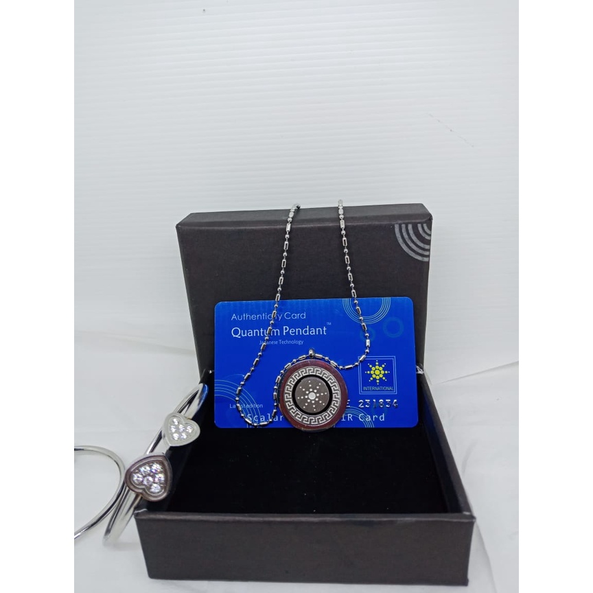 [ TERLARIS ] 1 set kalung kesehatan / kalung + gelang +BOX + SERTIFIKAT/KALUNG KESEHATAN ANTI VIRUS/Quantum pendant kalung kesehatan/Quantum Science Energy Pendant Necklace / Kalung Liontin Terapi Kesehatan Magnetic Pendant