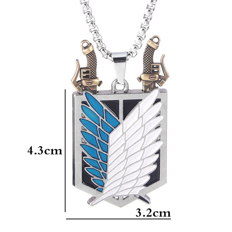 1pc Anime Attack On Titan Alloy Necklace Figure Toys Wings Of Liberty Shingeki No Kyojin Leather Chain Gold Silver Pendant Gift