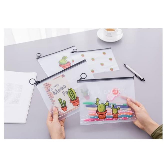 

PF02 Korean Castus PVC Transparant Stationery A5 File Folder - tiga castus