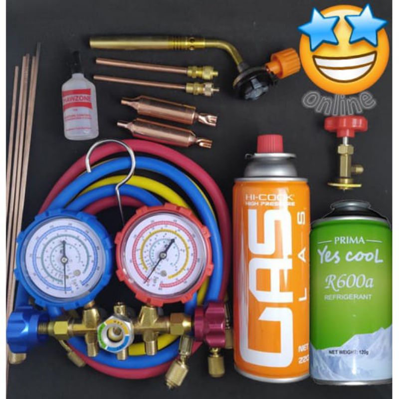 paket alat dan freon kulkas komplit free alat las