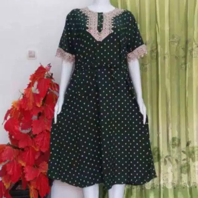 Daster arab polkadot motif polkadot