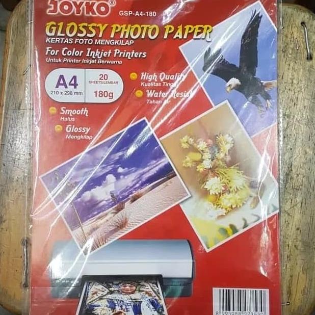 

Big Sale ( NEW ) GLOSY PAPER / KERTAS FOTO 180 GRAM JOYKO 180 A4 ISI 20 LEMBAR Big Sale