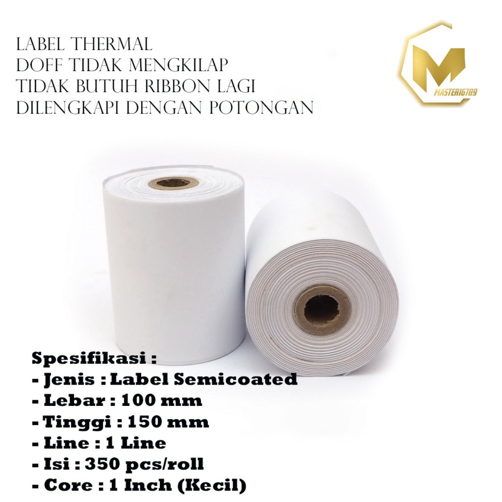 Kertas resi Label Sticker Direct Thermal A6 10x15cm 100x150mm Barcode Stiker Termal jnt jne shopee MA213