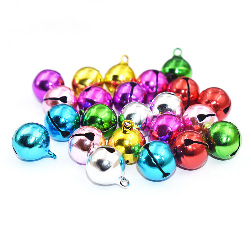 6mm 50PCS Gold Silver Color Jingle Bells Iron Loose Beads Small DIY Craft For Festival Party Christmas Tree Decorations