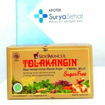 Sidomuncul TOLAK ANGIN BEBAS GULA 1 box @isi 5 sachet @ 15 ml (Obat Masuk Angin)