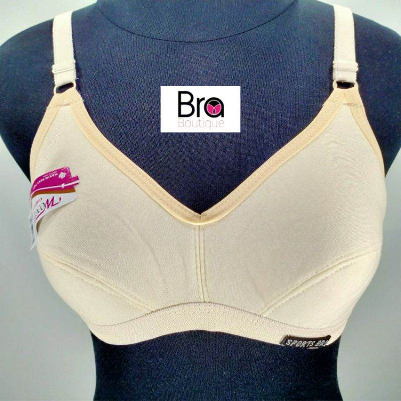 Soft sport Bra BH Beha Wonderly krem extra comfort 3 pengait tanpa kawat dan busa 0723