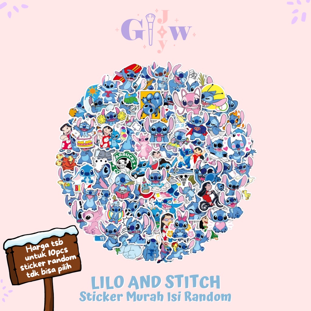 A30 STICKER 10PCS (LILO AND STITCH) anti air notebook scrapbook label tempel motif kartun superhero super hero unik lucu atk alat tulis kantor murah viral termurah kartun komputer leptop handphone hp smartphone koper kulkas disney anime