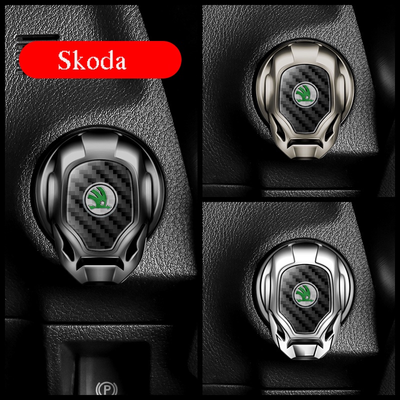 Iron Man Car Interior Engine Ignition start Stop Button Cover Pelindung Stiker Hias Aksesoris Interior Mobil Untuk Skoda Octavia Keluoke Stiker Dekorasi start Sekali Klik