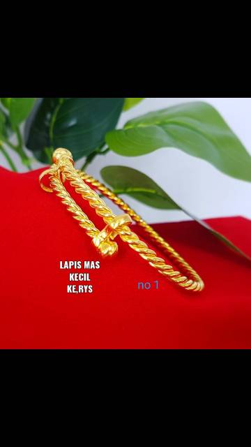 Cincin lilit model tambang lapis mas (persis seperti emas 24k)