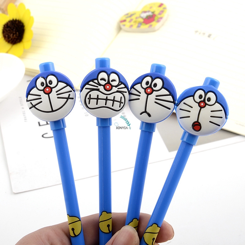 Pulpen Gel Hitam Bentuk Kartun Doraemon untuk Hadiah/Stationery/Sekolah