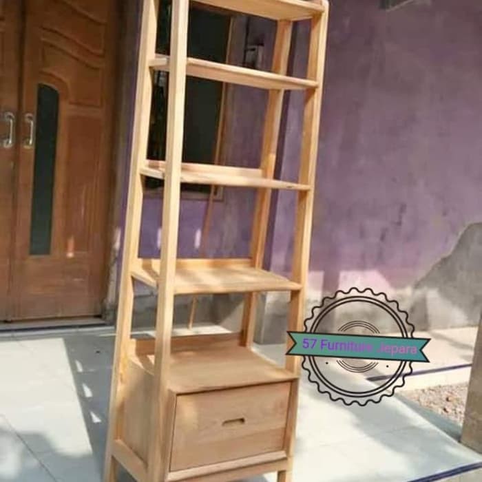 Rak hias pajangan jati mentahan tempat pot/ boneka/ hiasan ruang tamu